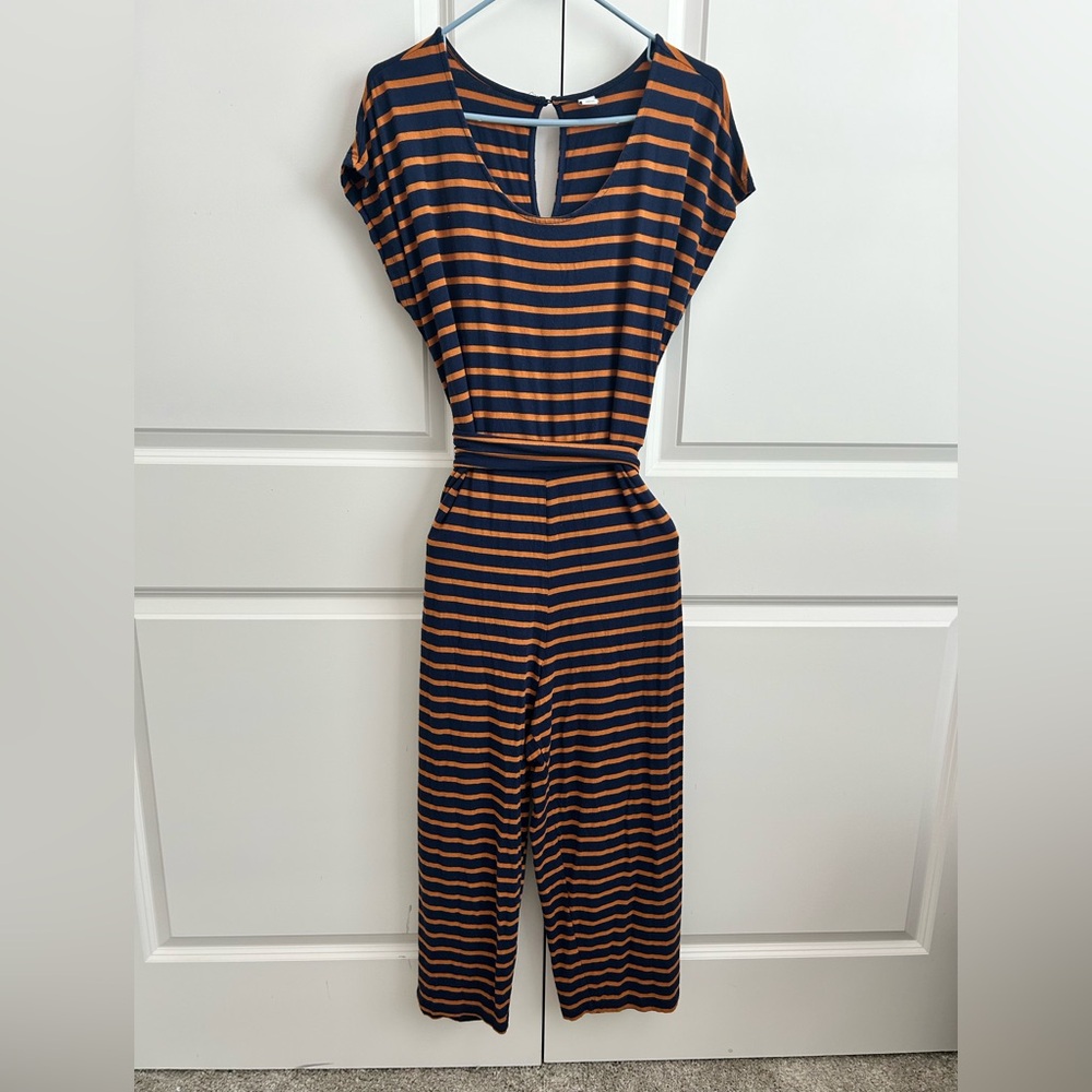 OLD NAVY Striped Navy and Orange Jumpsuit